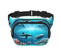 Phayah Whales Under The Sea Men Women Hip Bum Bag With Adjustable Strap For Outdoors Workout Traveling Casual Running Hiking Cycling