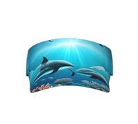 PHAYAH Whales Under The Sea Pattern Women Visor Hats Adjustable Uv Protection Empty Top Baseball Cap for Summer Outdoor Sport Beach Black, Black, One Size, Black, One Size