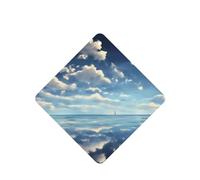 Phayah White Clouds Over The Sea Pattern Lavender Scent Car Air Freshener Square Card Hanging Hanging Scented Card 6 Pcs For Cars Closet Drawer