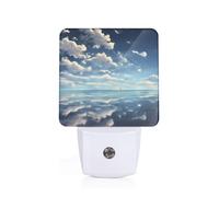 PHAYAH White Clouds Over The Sea Pattern Night Light, Auto Sensor Night Led Lamp for Stairway/Hallway/Bedroom 0.5w Nightlight Sleep Friendly
