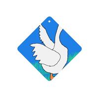 Phayah White Goose Spread Its Wings Pattern Lavender Scent Car Air Freshener Square Card Hanging Hanging Scented Card 6 Pcs For Cars Closet Shoe