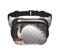 Phayah White Peacock Men Women Hip Bum Bag With Adjustable Strap For Outdoors Workout Traveling Casual Running Hiking Cycling