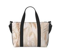 Phayah White Rush Flower Travel Duffle Bag Weekender Overnight Gym Tote For Women Girls Shoulder Bag Workout Water Resistant, Black, One Size