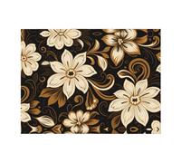 PHAYAH White Seven Petal Flower Pattern Flannel 50"X40" Soft Fleece Blanket All Seasons Warm Blanket for Bedding Sofa and Trave