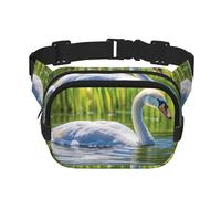 Phayah White Swan Men Women Hip Bum Bag With Adjustable Strap For Outdoors Workout Traveling Casual Running Hiking Cycling