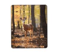 PHAYAH White-Tailed Deer Pattern Mouse Pad Waterproof Surface & Non-Slip Rubber Base with Stitched Edges Gaming Mouse Mat for Laptop 7 X 8.6 in