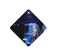 Phayah White Tiger And Black Panthers Pattern Lavender Scent Car Air Freshener Square Card Hanging Hanging Scented Card 6 Pcs For Cars Closet Shoe