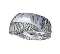 PHAYAH White tiger pattern Sports headband suitable for running yoga basketball elastic moisture band