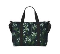 Phayah White Wildflowers Weekender Bags For Women, Travel Duffel Bag Overnight Weekend Bag Sports Gym Tote Bag Crossbody Bag
