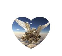 Phayah Wings Metal Carriage Pattern Lavender Scent Car Air Freshener Heart Shape Card Hanging Hanging Scented Card 4 Pcs For Cars Closet Drawer