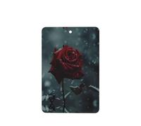 Phayah Winter Roses With Snow Pattern Lavender Scent Car Air Freshener Rectangle Card Hanging Hanging Scented Card 6 Pcs For Cars Closet Drawer