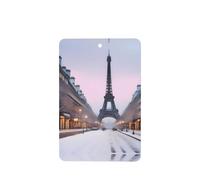 Phayah Winter Scene Eiffel Tower Pattern Lavender Scent Car Air Freshener Rectangle Card Hanging Hanging Scented Card 6 Pcs For Cars Closet Shoe