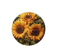 Phayah With The Yellow Sunflower Pattern Lavender Scent Car Aroma Round Shape Hanging Fragrance Tablet Car Interior Fragrance Freshener 6p