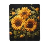 PHAYAH with The Yellow Sunflower Pattern Mouse Pad with Anti-Fray Stitching with Non-Slip Rubber Base, Gaming Mouse Mat for Laptop, Office & Home 10 X 12 Inch