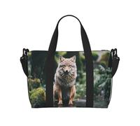 Phayah Wolf After Rain Travel Duffle Bag Weekender Overnight Gym Tote For Women Girls Shoulder Bag Workout Water Resistant, Black, One Size
