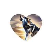Phayah Wolf Growling In The Sky Pattern Lavender Scent Car Air Freshener Heart Shape Card Hanging Hanging Scented Card 4 Pcs For Cars Closet Shoe