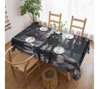 PHAYAH Wolf in Snow Pattern Tablecloth Laciness 54 X 72 in Table Fabric Farmhouse Decorative for Holiday Home Party Buffet Party