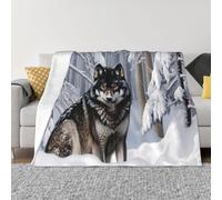 PHAYAH Wolf in The Snow Pattern Flannel 40"X30" Soft Fleece Blanket All Seasons Warm Blanket for Bedding Sofa and Trave
