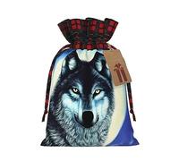 PHAYAH Wolf Under Moon Christmas Gift Bag Drawstring Gift Bag For Birthdays, Anniversaries And Parties, Candy And Storage Bags