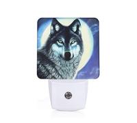 PHAYAH Wolf Under Moon Pattern Night Light, Auto Sensor Night Led Lamp for Stairway/Hallway/Bedroom 0.5w Nightlight Sleep Friendly