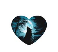 Phayah Wolf Under The Moon Pattern Lavender Scent Car Air Freshener Heart Shape Card Hanging Hanging Scented Card 4 Pcs For Cars Closet Drawer