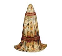PHAYAH Women In Ancient Egypt Pattern Adult Hooded Cloak For Masquerade Cosplay Halloween Witch Cloak Christmas Party Robe S