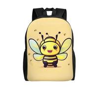 PHAYAH Yellow Bee Pattern Backpack 16" 14l Large Capacity Adjustable Shoulder Straps Simple Bag For Everyone