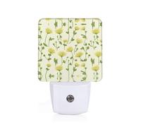 Phayah Yellow Chrysanthemum Pattern Night Light Lamp with Dusk to Dawn Sensor Led Lamp for Corridors Bedrooms Children's Rooms Stairs