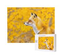 Phayah Yellow Flowering Fox Jigsaw Puzzles For Adults 500 Pieces.Home Decor Birthday Party For Men Women 20.4 X 15"
