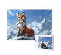 Phayah Yellow Fox On The Mountain Jigsaw Puzzles For Adults 300 Pieces.Home Decor Birthday Party For Men Women 15.7 X 11"