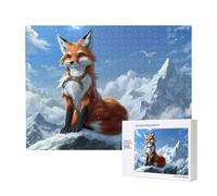 Phayah Yellow Fox On The Mountain Jigsaw Puzzles For Adults 500 Pieces.Home Decor Birthday Party For Men Women 20.4 X 15"