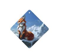 Phayah Yellow Fox On The Mountain Pattern Lavender Scent Car Air Freshener Square Card Hanging Hanging Scented Card 6 Pcs For Cars Closet Drawer