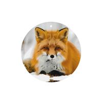 Phayah Yellow Fox Pattern Lavender Scent Car Air Freshener Round Shape Card Hanging Hanging Scented Card 6 Pcs For Cars Closet Drawer