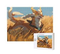 Phayah Yellow Fox Running Jigsaw Puzzles for Adults 500 Pieces.Home Decor Birthday Party for Men Women 20.4 X 15