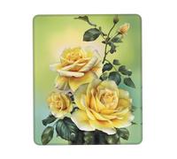 Phayah Yellow Rose Pattern Mouse Pads, Portable Wireless Mouse Pad, Non-Slip Rubber Base Laptop Mousepad Smooth Surface for Office & Travel 7 X 8.6 in