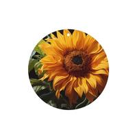 Phayah Yellow Sunflower On A Brown Background Pattern Lavender Scent Car Aroma Round Shape Hanging Fragrance Tablet Car Interior Fragrance Freshener 6p