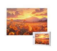Phayah Yellow Sunflowers at Sunset Puzzles 1000 Piece for Jigsaw Puzzle Wooden Puzzle Forfamily Friend Home Decor Wall Art 29.5 X 19.7 in