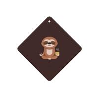 Phayah Yoga Sloth Coffee Pattern Lavender Scent Car Air Freshener Square Card Hanging Hanging Scented Card 6 Pcs For Cars Closet Drawer Eliminate