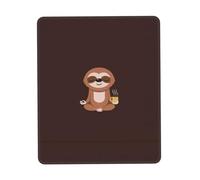 Phayah Yoga Sloth Coffee Pattern Mouse Pad with Anti-Fray Stitching with Non-Slip Rubber Base, Gaming Mouse Mat for Laptop, Office & Home 8.3 X 10.3 in