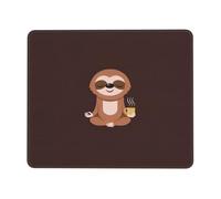 Phayah Yoga Sloth Coffee Pattern Mouse Pad with Anti-Fray Stitching with Non-Slip Rubber Base, Gaming Mouse Mat for Laptop, Office & Home 10 X 12 Inch