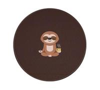PHAYAH Yoga Sloth Coffee Round Non-Slip Rubber Mouse Pad- Durable And Comfortable For Office, Gaming, And Learning 8in1 Pc