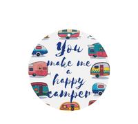 Phayah You Make Me Happy Camper Trailer Pattern Lavender Scent Car Air Freshener Round Shape Card Hanging Hanging Scented Card 4 Pcs For Cars Closet Shoe