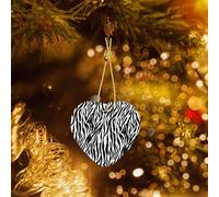 Phayah Zebra Print Pattern Hristmas Ceramic Heart Pendant Christmas Tree Ornaments Homefor Gatherings Decoration