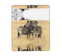 Phayah Zebras On South Africa Pattern Mouse Pads, Portable Wireless Mouse Pad, Non-Slip Rubber Base Laptop Mousepad Smooth Surface for Office & Travel 7 X 8.6 in