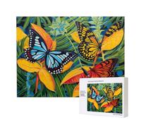 Phayahbutterfly On Green Leaves Pattern Puzzle Unique Jigsaw Wall Art Picture For Home Decoration 500 Pcs