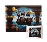 Phayahcartoon Pirate Ship Pattern Puzzle Unique Jigsaw Wall Art Picture For Home Decoration 500 Pcs