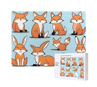 Phayahfox In Different Poses Pattern Puzzle Unique Jigsaw Wall Art Picture For Home Decoration 500 Pcs