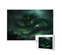 Phayahgreen Feathered Serpent Pattern Puzzle Unique Jigsaw Wall Art Picture For Home Decoration 300 Pcs