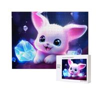 Phayahpink Hair Bunny With Big Eyes Pattern Puzzle Unique Jigsaw Wall Art Picture For Home Decoration 500 Pcs