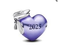 PHCLASY 2025 Graduation Cap Heart Charms Compatible for Bracelets Graduation Jewelry Women's Bead Charms